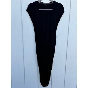 Sen Midi Dress, Cap Sleeves, Side Rouche, Micromodal Fabric, Size‎ 1